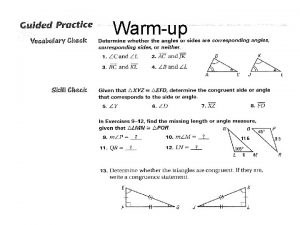 Warmup U Find x if triangle NTK YOU