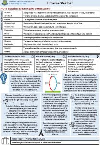 Extreme Weather Case Study Key terms and definitions