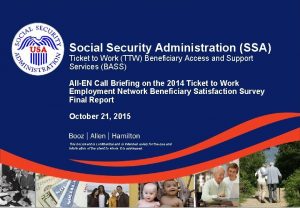 Social Security Administration SSA Ticket to Work TTW