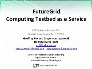 Future Grid Computing Testbed as a Service EGI