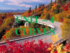 UNIT 4 CURVES CURVES Curves generally used to