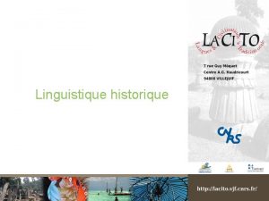 Linguistique historique Recueil de donnes sur des langues