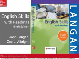 English Skills with Readings Ninth Edition John Langan