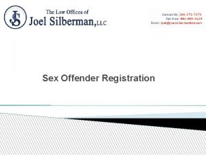 Sex Offender Registration to the Sex Offender Internet