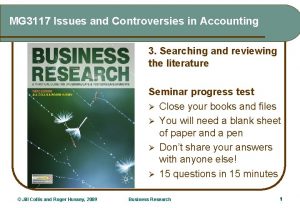 MG 3117 Issues and Controversies in Accounting 3