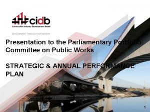 Presentation to the Parliamentary Portfolio Committee on Public