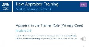 New Appraiser Training Next Medical Appraisal Scotland Appraisal