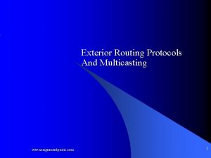 Exterior Routing Protocols And Multicasting ww assignmentpoint com