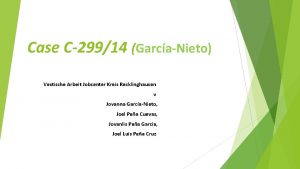 Case C29914 GarcaNieto Vestische Arbeit Jobcenter Kreis Recklinghausen