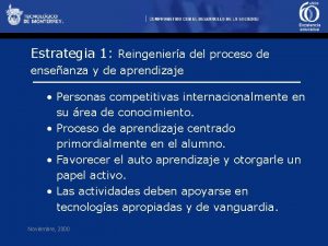 Estrategia 1 Reingeniera del proceso de enseanza y