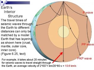 Earths Interior Structure The travel times of seismic