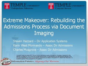 Extreme Makeover Rebuilding the Admissions Process via Document
