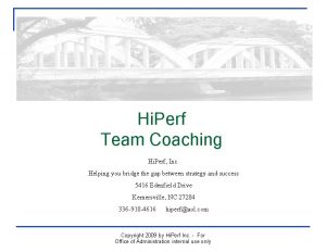 Hi Perf Team Coaching Hi Perf Inc Helping