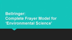 Bellringer Complete Frayer Model for Environmental Science Lesson