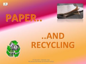 PAPER AND RECYCLING ITC Beccaria Carbonia Italy The