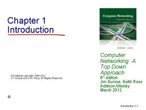 Chapter 1 Introduction All material copyright 1996 2012