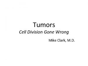 Tumors Cell Division Gone Wrong Mike Clark M