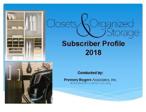 Subscriber Profile 2018 Conducted by Readership Report Study