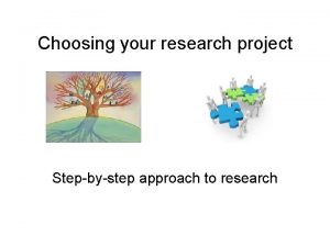 Choosing your research project Stepbystep approach to research