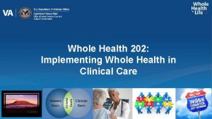 Whole Health 202 Implementing Whole Health in Clinical