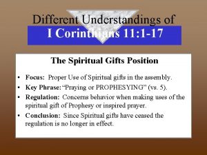 Different Understandings of I Corinthians 11 1 17