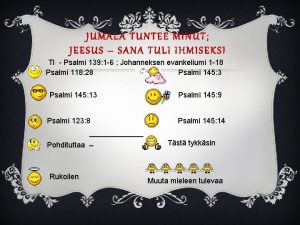 JUMALA TUNTEE MINUT JEESUS SANA TULI IHMISEKSI TI