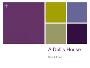 A Dolls House Henrik Ibsen About the Dramatist
