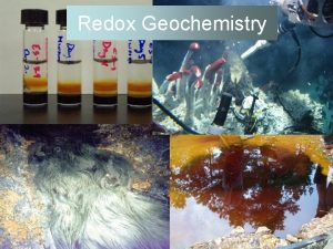 Redox Geochemistry WHY Redox gradients drive life processes