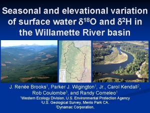 Seasonal and elevational variation of surface water d