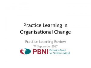 Practice Learning in Organisational Change Practice Learning Review