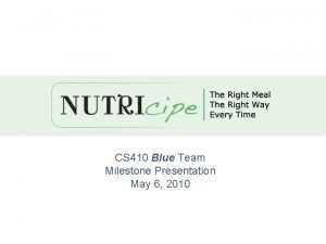 CS 410 Blue Team Milestone Presentation May 6