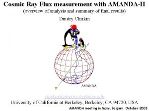 Cosmic Ray Flux measurement with AMANDAII overview of