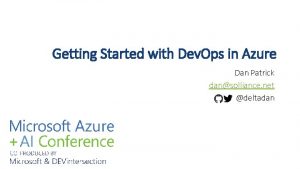 Getting Started with Dev Ops in Azure Dan