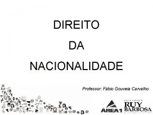 DIREITO DA NACIONALIDADE Professor Fbio Gouveia Carvalho Conceito