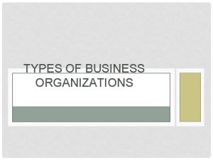 TYPES OF BUSINESS ORGANIZATIONS SOLE PROPRIETORSHIP 72 OF