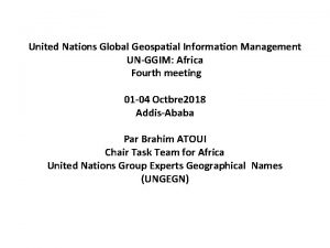 United Nations Global Geospatial Information Management UNGGIM Africa