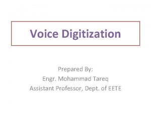 Voice digitization