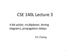CSE 140 L Lecture 3 4 bit adder