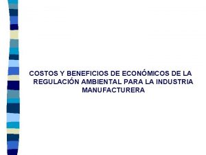 COSTOS Y BENEFICIOS DE ECONMICOS DE LA REGULACIN