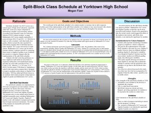 SplitBlock Class Schedule at Yorktown High School Megan