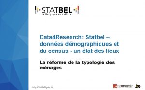 Data 4 Research Statbel donnes dmographiques et du