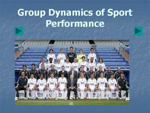 Group Dynamics of Sport Performance A champion team