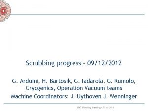 Scrubbing progress 09122012 G Arduini H Bartosik G