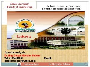 Minia University Faculty of Engineering Electrical Engineering Department