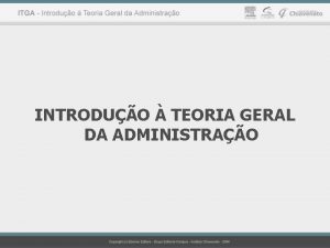 INTRODUO TEORIA GERAL DA ADMINISTRAO SUMRIO RESUMIDO PARTE