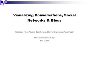 Visualizing Conversations Social Networks Blogs Arthur Law Egon