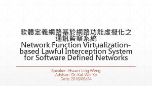 Network Function Virtualizationbased Lawful Interception System for Software