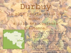 Durbuy la plus petite ville du monde a