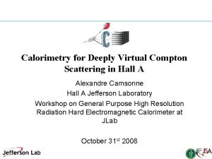 Calorimetry for Deeply Virtual Compton Scattering in Hall