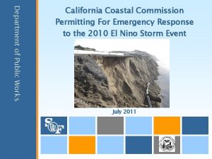 Department of Public Works California Coastal Commission Permitting